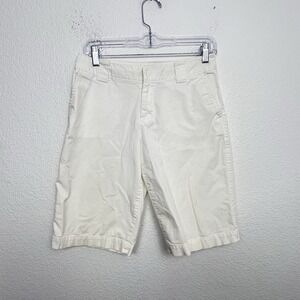 Tommy Bahama White Cotton Shorts‎ Size 2 Bermuda Island Vacation Women 28W EUC